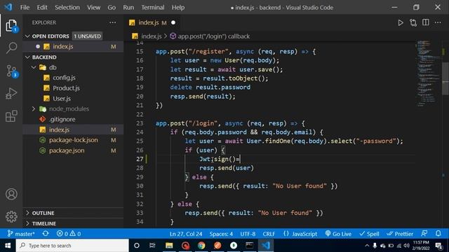 React and node JS project in Hindi #33 JWT token Authentication смотреть онлайн