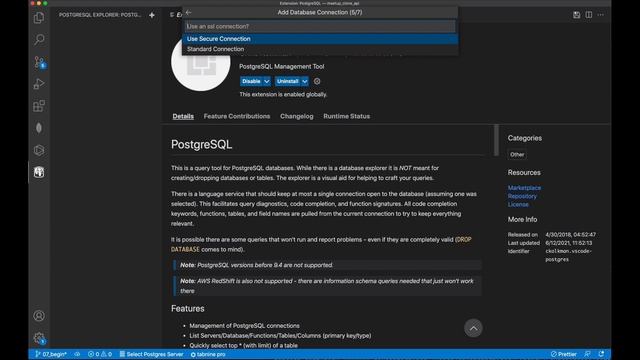 Getting Started with the PostgreSQL extension for VS Code смотреть онлайн