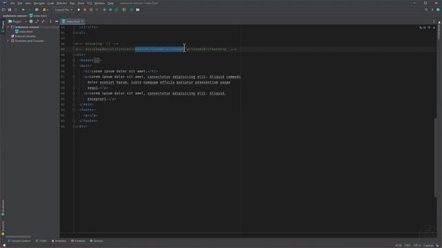 WebStorm Emmet HTML Nesting Operators смотреть онлайн