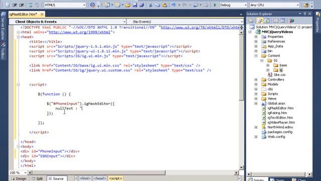 Configure igMaskEditor in JavaScript and HTML смотреть онлайн