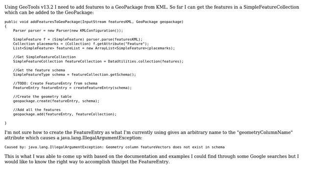 GIS: Add Features from KML to a GeoPackage using GeoTools смотреть онлайн