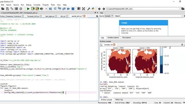 CODING Snippet 003: Spatial Analysis using Python Xarray & Cartopy| METEOROLOGY-RELATED Pep Talk смотреть онлайн