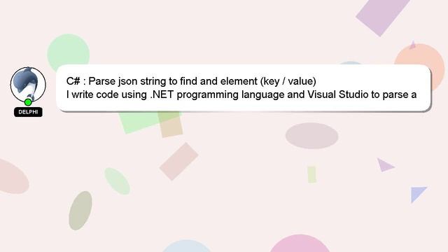 C# : Parse json string to find and element (key / value) смотреть онлайн