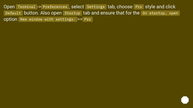 Make "pro" style terminal default when opening new tab/window смотреть онлайн