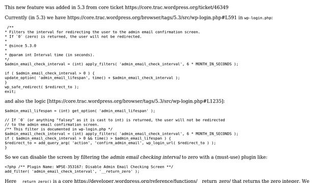 Wordpress: Disable the administration email address verification (new in 5.3) смотреть онлайн