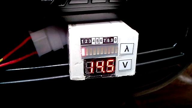 Экспресс-тестер датчика кислорода (лямбда зонда) на чипе LM3914 - работа холостом ходу смотреть онлайн