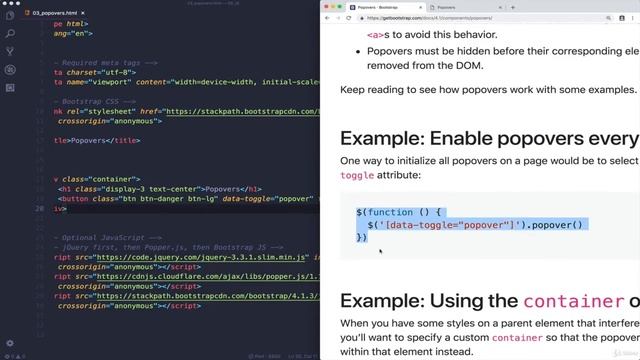 Popovers In Bootstrap 4 || Learn Bootstrap смотреть онлайн