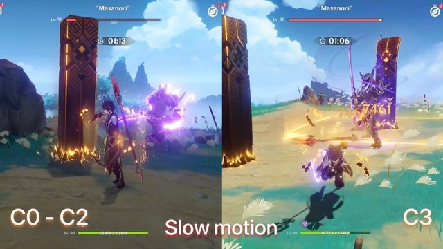 Zhongli C0 & C4 Elemental burst AoE comparison + Lv.10 & Lv.13 Elemental skill damage comparison смотреть онлайн