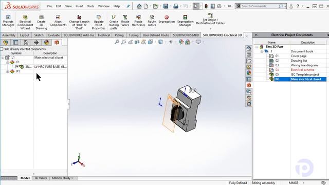 Routing 3D Wire in SolidWorks Electrical смотреть онлайн
