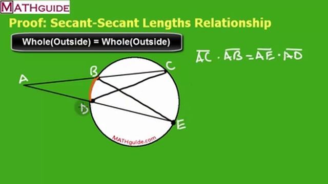 Proof: Secant Secant Lengths Relationship смотреть онлайн