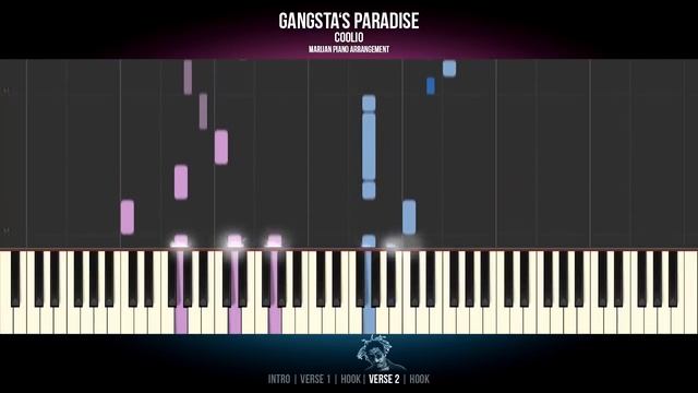 How To Play: Coolio - Gangsta's Paradise | Piano Tutorial + Sheets смотреть онлайн