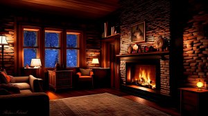 ? Звуки природы для сна в уютной гостиной ❄️ Звук камина и сказочная метель ❄️ Звук вьюги и огонь