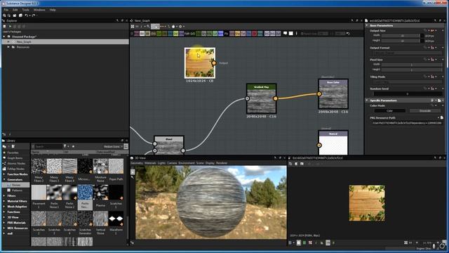 Substance Designer создание текстуры дерева часть 1 смотреть онлайн