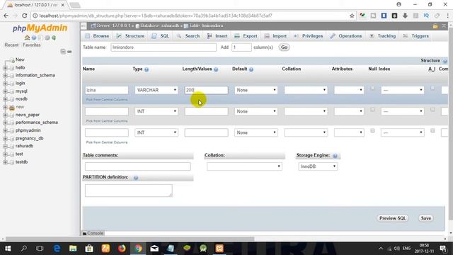 PHP Creating table in phpmyadmin смотреть онлайн