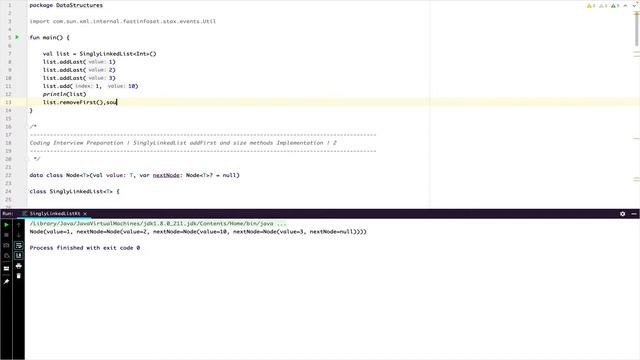 Singly Linked List remove First Method | 5 | Coding Interview Preparation смотреть онлайн