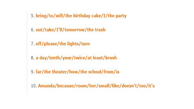 English Practice Exercises [Unscramble sentences] смотреть онлайн