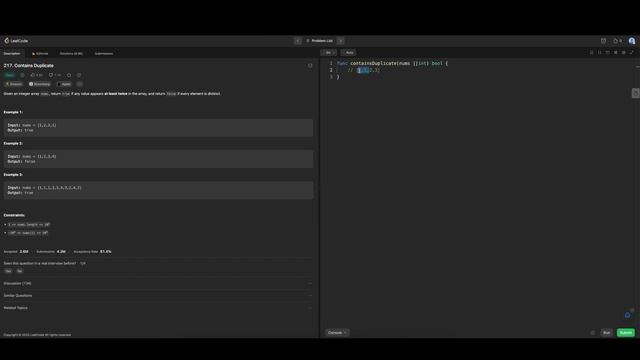 Решаем leetcode на языке Go (golang) - 217. Contains Duplicate (easy) смотреть онлайн