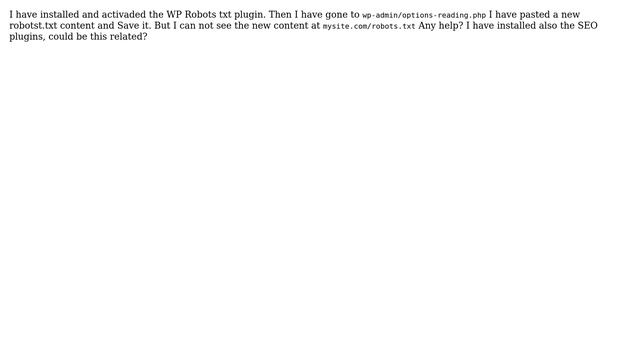 Wordpress: Trying to update robots.txt смотреть онлайн