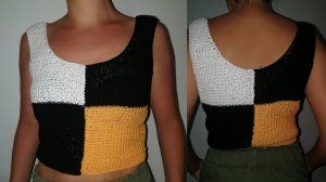 Летний топ из остатков пряжи. Подробный мастер-класс по вязанию на спицах