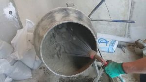 Полусухая стяжка мешалкой,  замес