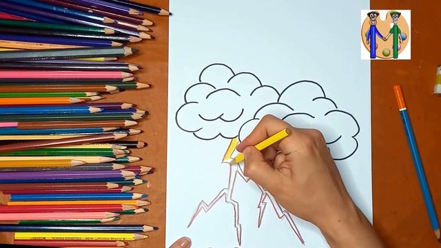 Как нарисовать молнию. Онлайн-школа рисования "Малевашки" смотреть онлайн