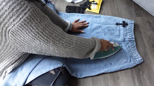 DIY CHROME HEARTS JEANS AND CROP TOP