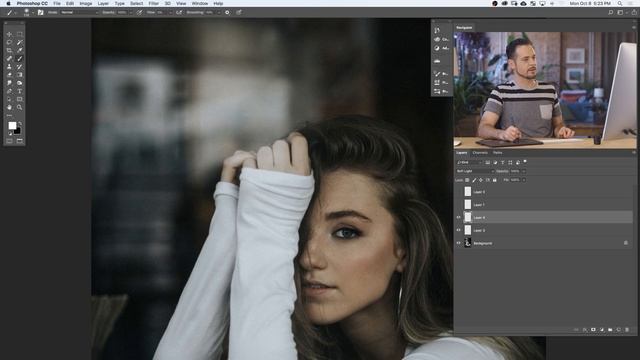 Portrait Retouch using only the BRUSH TOOL | Photoshop Challenge смотреть онлайн