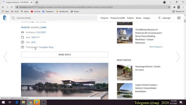 ArchDaily HAQIDA. QIZIQARLI LOYIHALARNI YUKLAB OLISH UCHUN...... смотреть онлайн