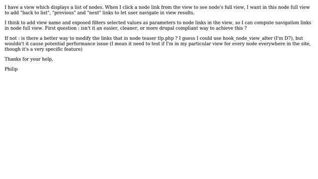 Drupal: How to navigate in a view result from node full view? смотреть онлайн
