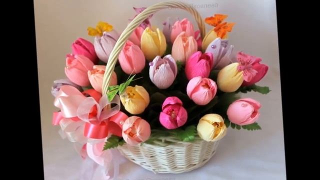 Сладкий букет из конфет   Что подарить на 8 марта