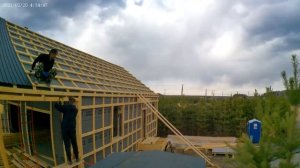 Строительство каркасного Барнхауса,  монтаж кровли