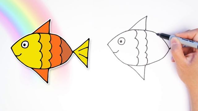 How to Draw a FISH! Easy Drawings for Kids смотреть онлайн