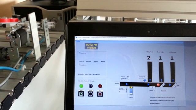 FESTO MPS Sorting Station. HMI with inTouch Wonderware. Simulation of a SCADA system. смотреть онлайн