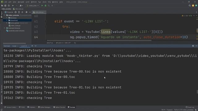 223 - Criando o executável do aplicativo de download do youtube com pyinstaller смотреть онлайн