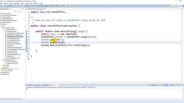 Java NIO - Create a CharBuffer From Array of Char смотреть онлайн