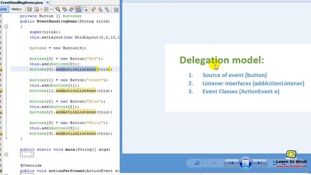 70. Introduction to Event Handling and Delegation Model in Java смотреть онлайн