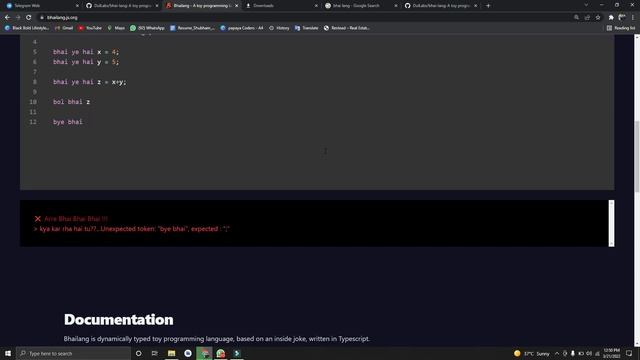 Bhailang - Deshi programming language | A toy programming language written in Typescript смотреть онлайн