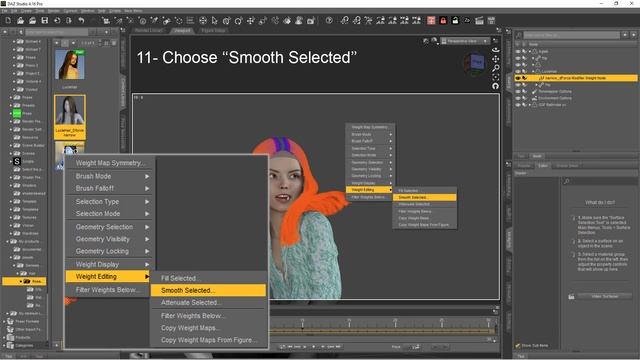 Daz Studio dForce LucieHair for G8F: Weight Map Node edit Tutorial (mid to advanced users)! Enjoy! смотреть онлайн