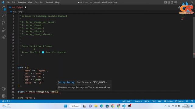 PHP Array Change Key Case Mothed in Hindi / Urdu смотреть онлайн