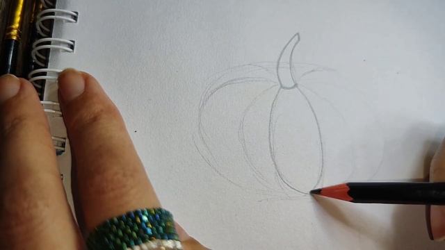 Как нарисовать оранжевую тыкву карандашом поэтапно? Видео урок рисунок тыквы за 2 минуты #тыква #бу смотреть онлайн