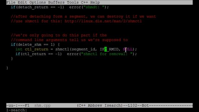 Removing Shared Memory Segments with shmctl смотреть онлайн