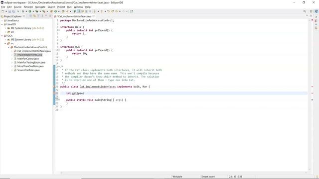 Exam question: Class implementing two interfaces with the same default method смотреть онлайн