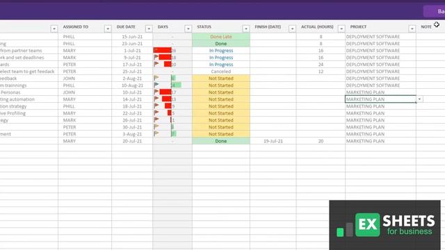 Task Manager Excel Template - Spreadsheets смотреть онлайн