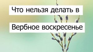 ЧТО НЕЛЬЗЯ ДЕЛАТЬ В ВЕРБНОЕ ВОСКРЕСЕНЬЕ ?