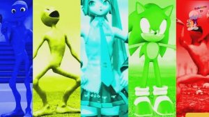 Человек-паук против Соника против аниме девочка против Ми Кемасте Разноцветный Челлендж инопланетян