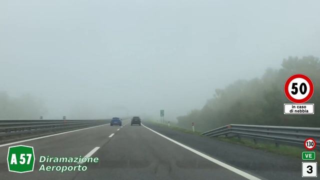 A57 | Tangenziale di Mestre - Diramazione Aeroporto di VENEZIA | Percorso completo смотреть онлайн