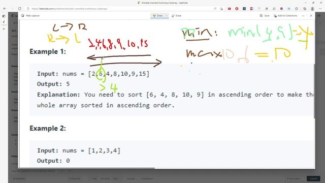 LeetCode 581 | Shortest Unsorted Continuous Subarray | 2 Pointers | Java смотреть онлайн