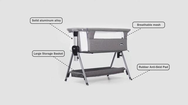 Costway Adjustable Baby Bedside Crib With Large Storage