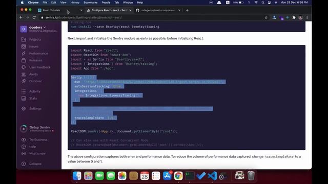 Tracking errors and exception in production react application using sentry.io смотреть онлайн
