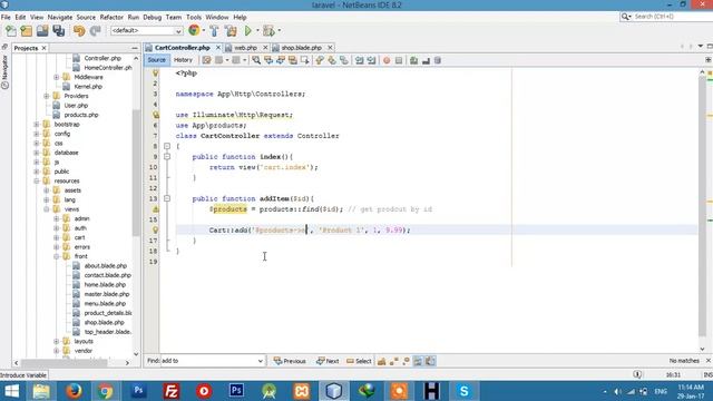 Add Products to Shopping Cart || Laravel 5.3 tutorial for beginners - Part 21 смотреть онлайн